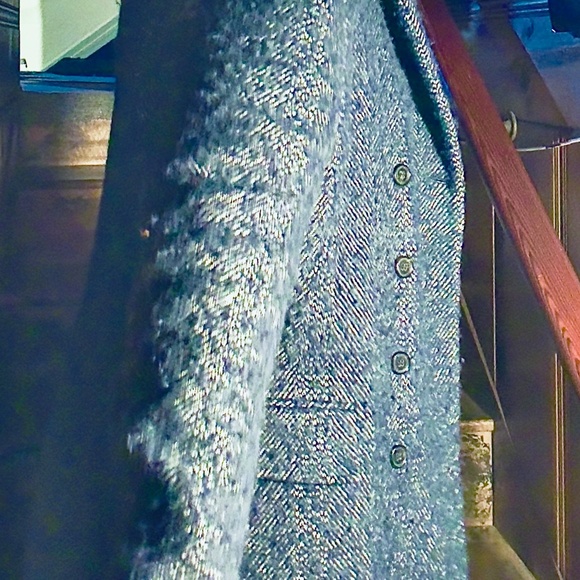 John Varvatos Limited Edition (47/60) Frost Blue Wool and Linen blend  Overcoat - Picture 5 of 9